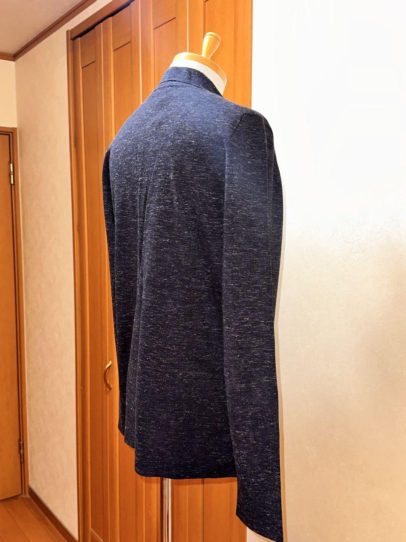 LANVIN ランバン ウール混紡 ダークブルー テーラードジャケット S 中古