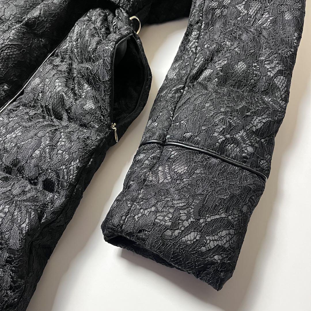 【ファッション通販】の商品をすべて SHIKISHA 黒 サイズM リアルファー 総レースダウンコート シキシャ ジャケット・アウター