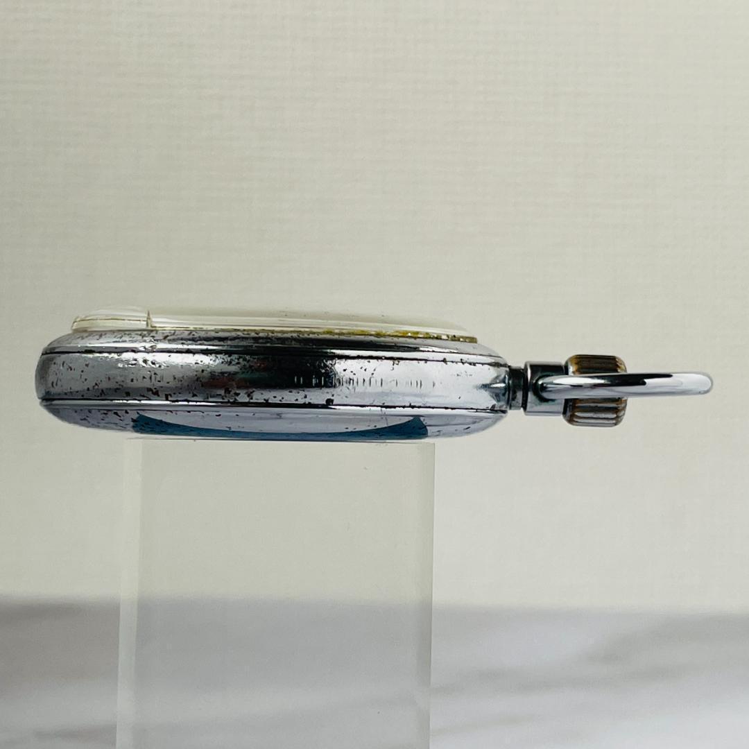 懐中時計メンズ動作良好セイコーSEIKO手巻き19石アナログ白ホワイト文字盤