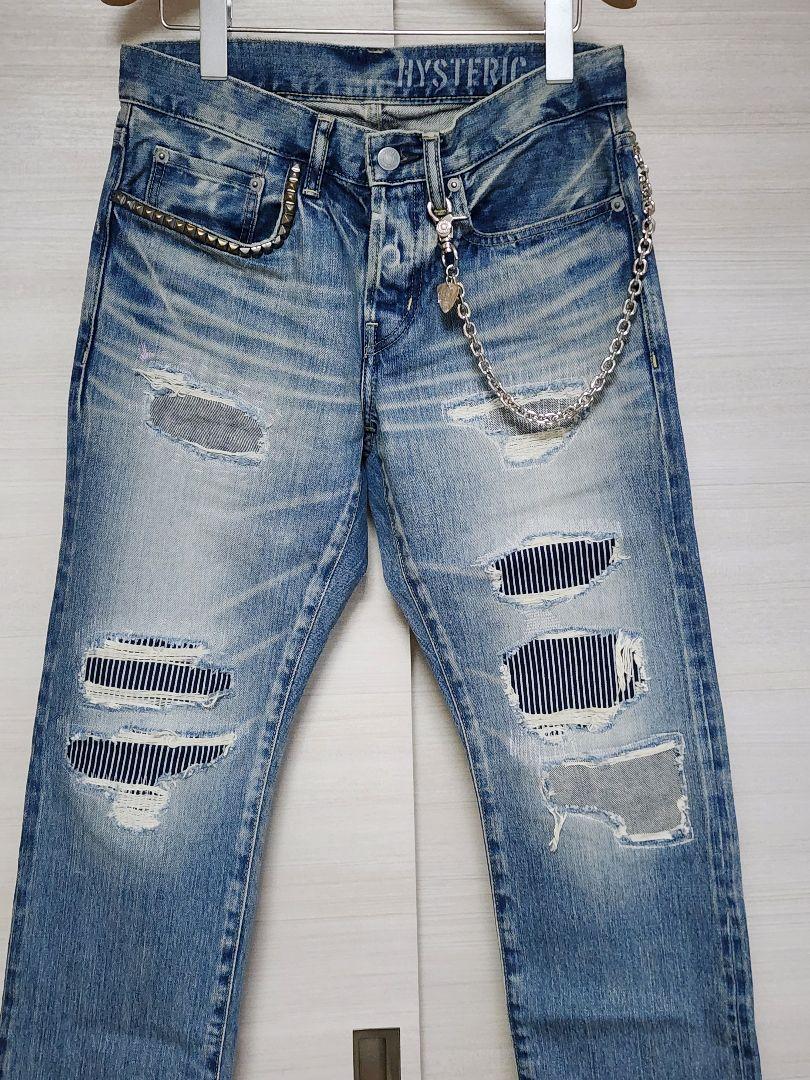 【新品】ヒステリックグラマーデニムパンツ 28【新品】ウォレットチェーン付き