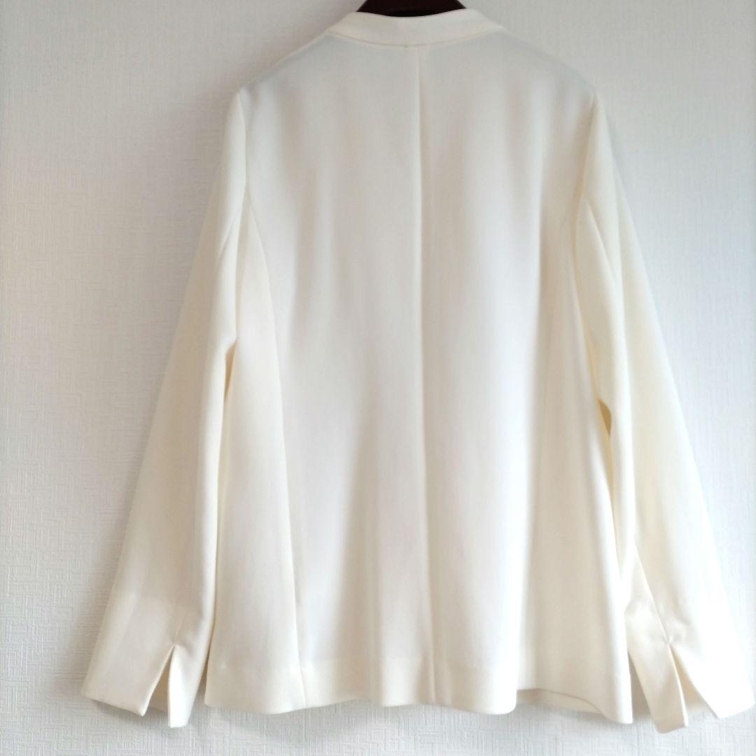 SOEJU ノーカラージャケット　アイボリー　キナリ　美品