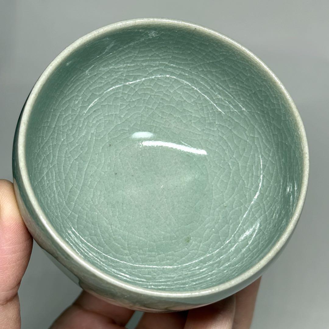 310) 香合(15) 高麗青磁 扶林窯 「柿」李奇休(又玄)作