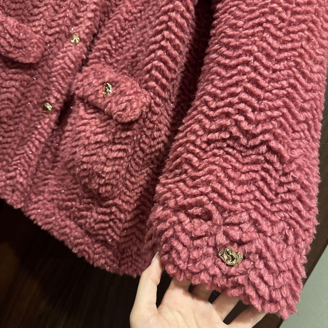 dazzlin ボアフレンチブルゾン レッド
