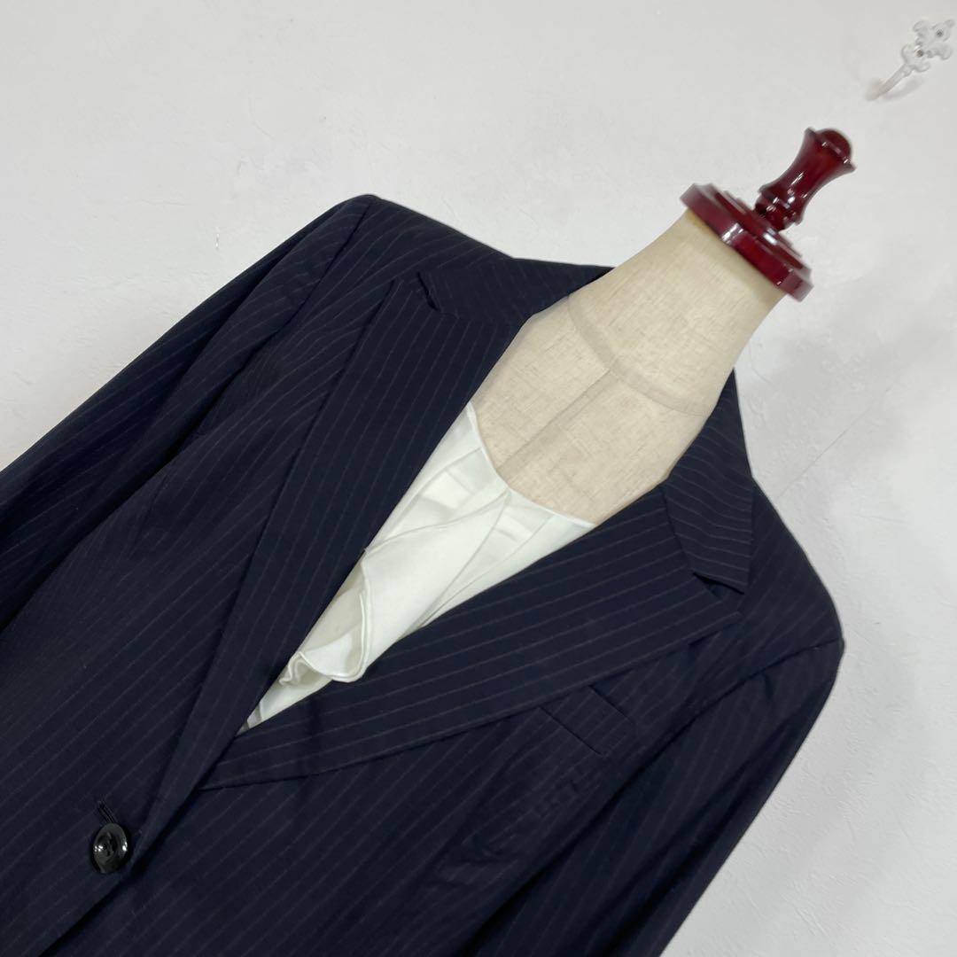 美品　大きいサイズ AVANT ストライプ　パンツ　洗える　スーツ　17号