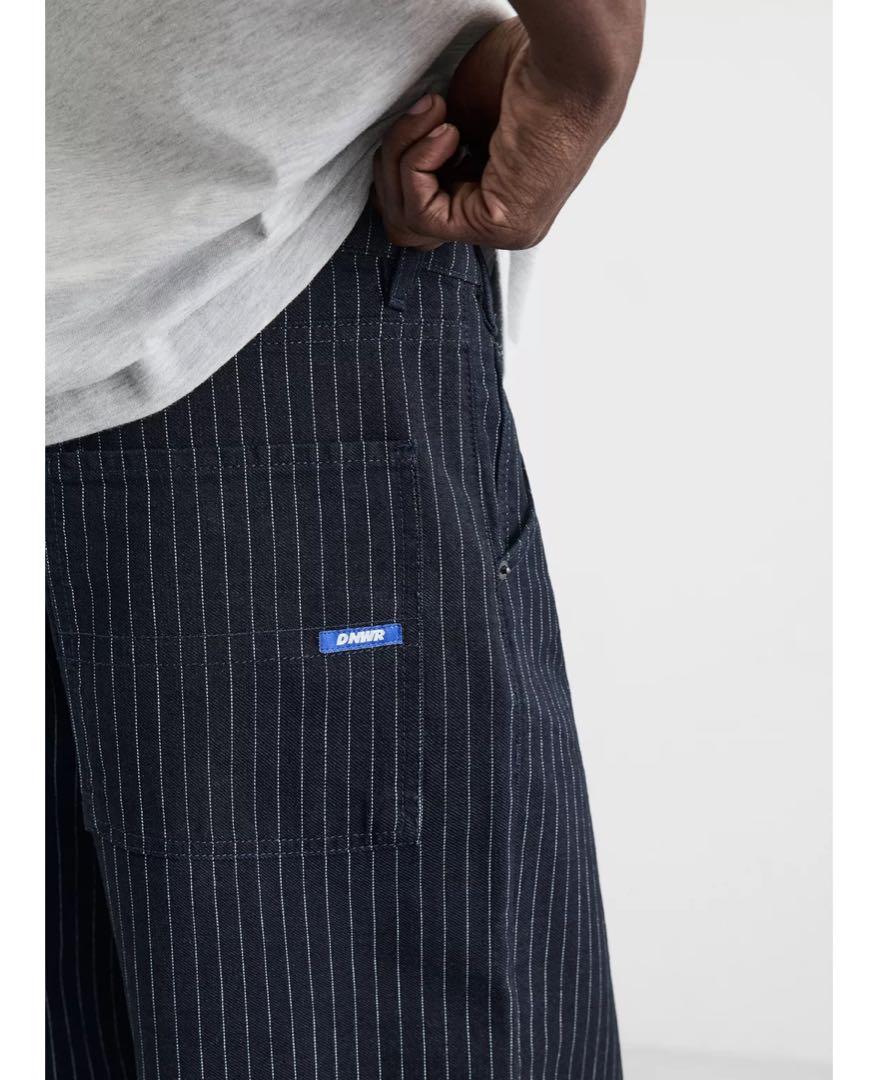 完売品 ZARA ストライプ柄リラックスフィットパンツ EU34 新品タグ付き