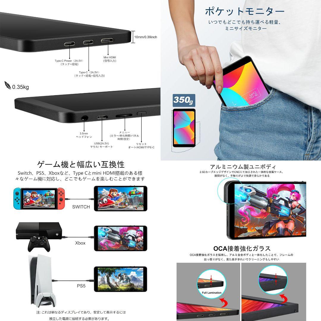高機能 7インチ IPS マルチタッチ液晶 FHD HDMI USB-C入力