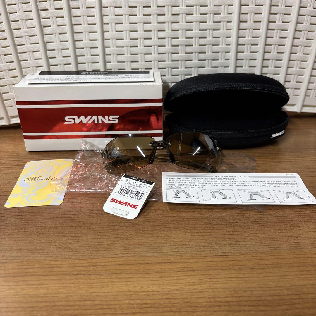 SWANS エアレスビーンズ サングラス クリアオリーブ