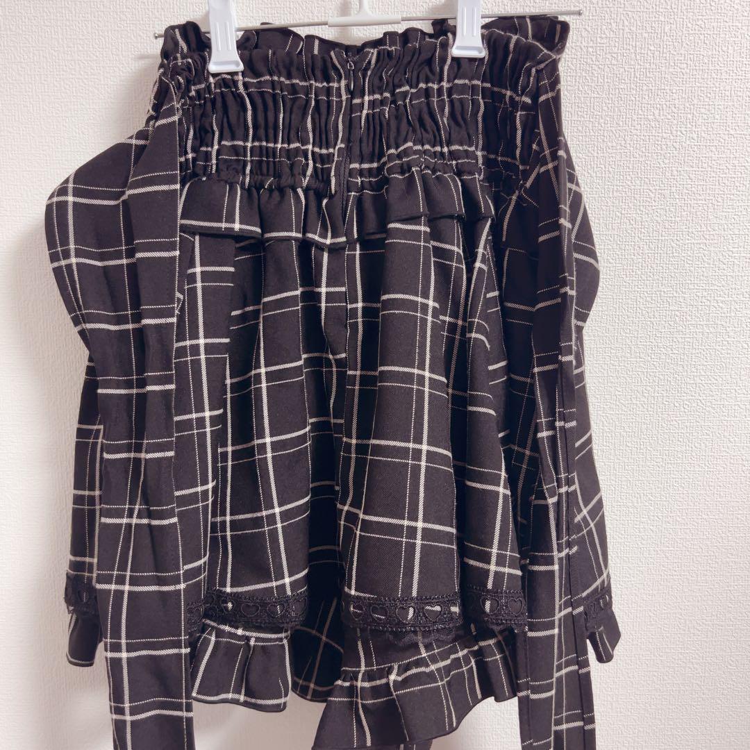LIZLISA レースアップサスペンダー付スカパン ブラック レースアップサスペンダー付スカパン ｜ LIZ LISA（リズリサ