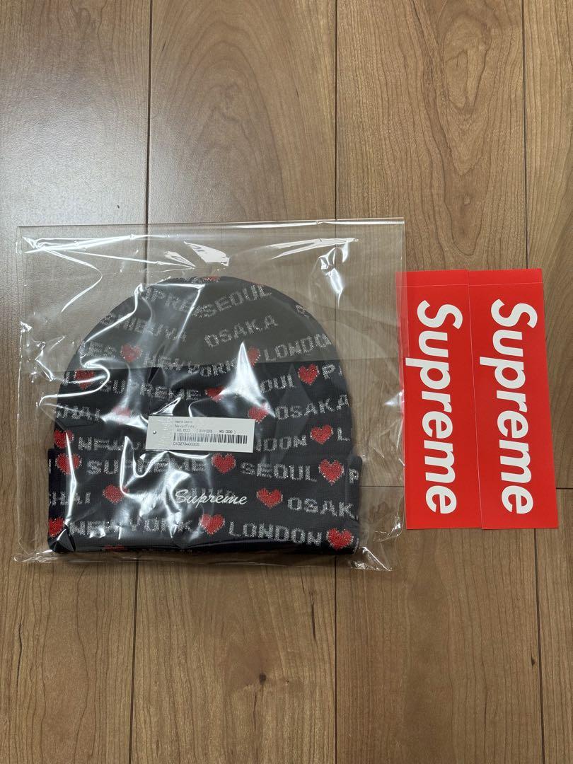 Supreme Hearts Beanie Navy シュプリーム ビーニー メンズ