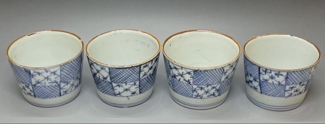 古伊万里 蕎麦猪口 染付 網目文 江戸時代 v320 - メルカリ