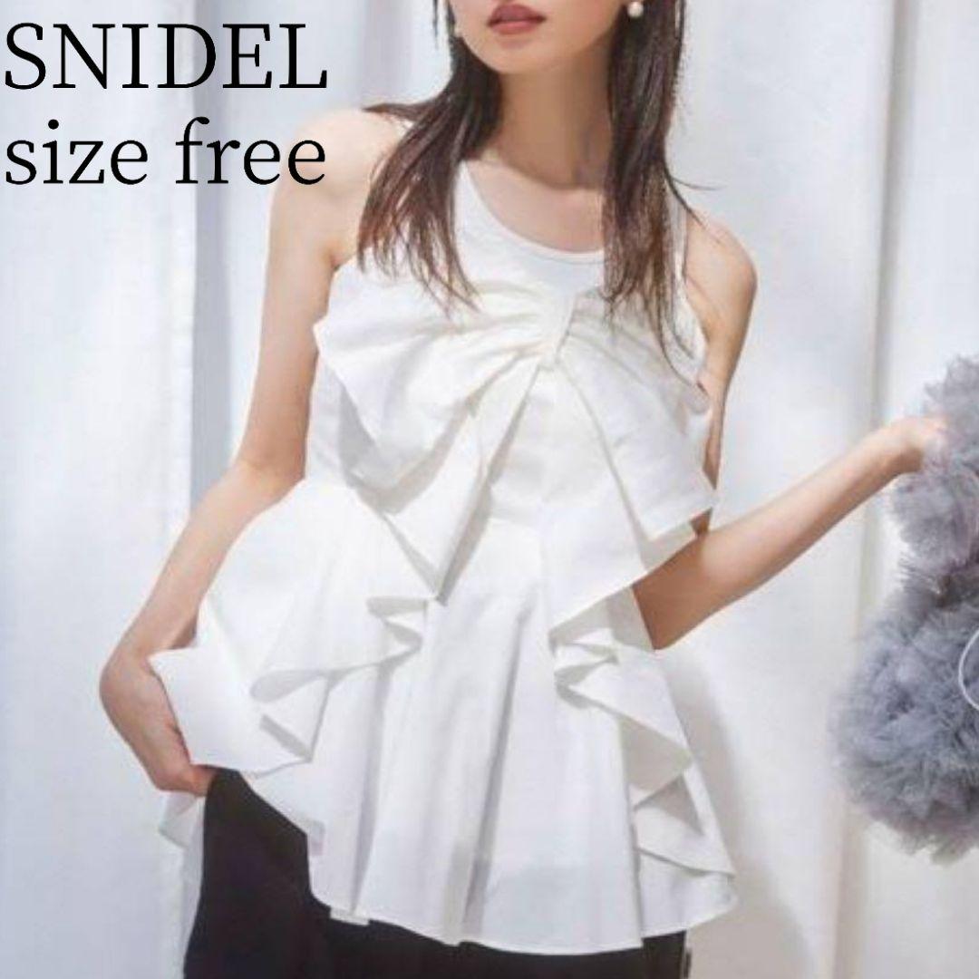 完売品 SNIDEL スナイデル リボンディティールブラウス free