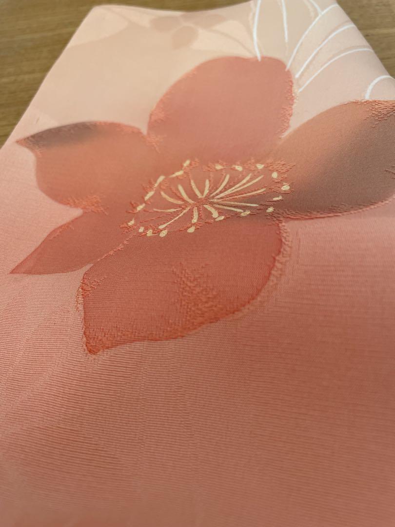 橙色 花柄
