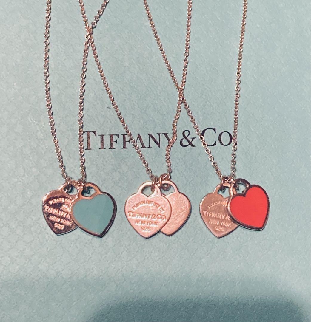 【クリーニング済】ティファニー ダブルハート ネックレス sv925 ピンク 楽天市場】【中古】 Tiffany ＆ Co. ティファニー ネックレス