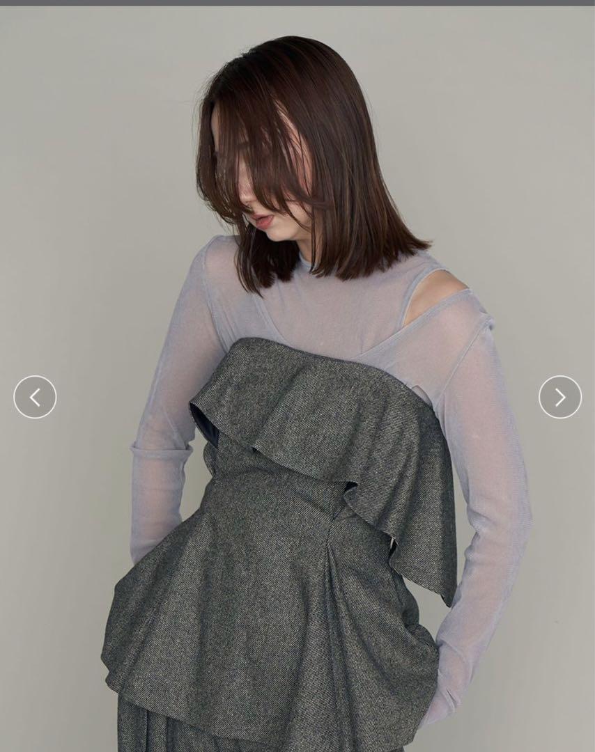 【美品】フレイアイディー　ラッフルフリルベアトップ