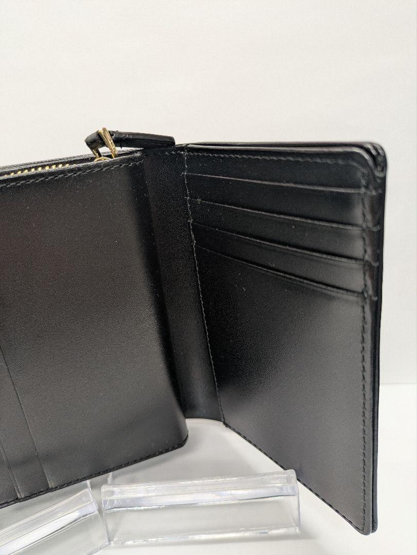 【美品】 アニエスベー ボヤージュ ミニウォレット 3つ折財布 レザー ブラック