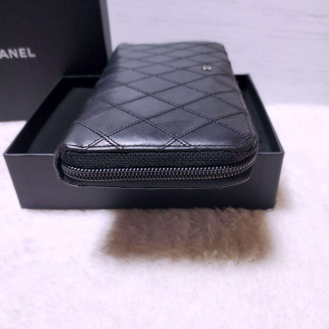 希少✨シャネル ビコローレ ラウンドジップ ヴィンテージ 長財布 ラムスキン