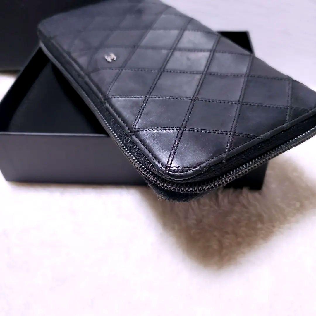 希少✨シャネル ビコローレ ラウンドジップ ヴィンテージ 長財布 ラムスキン