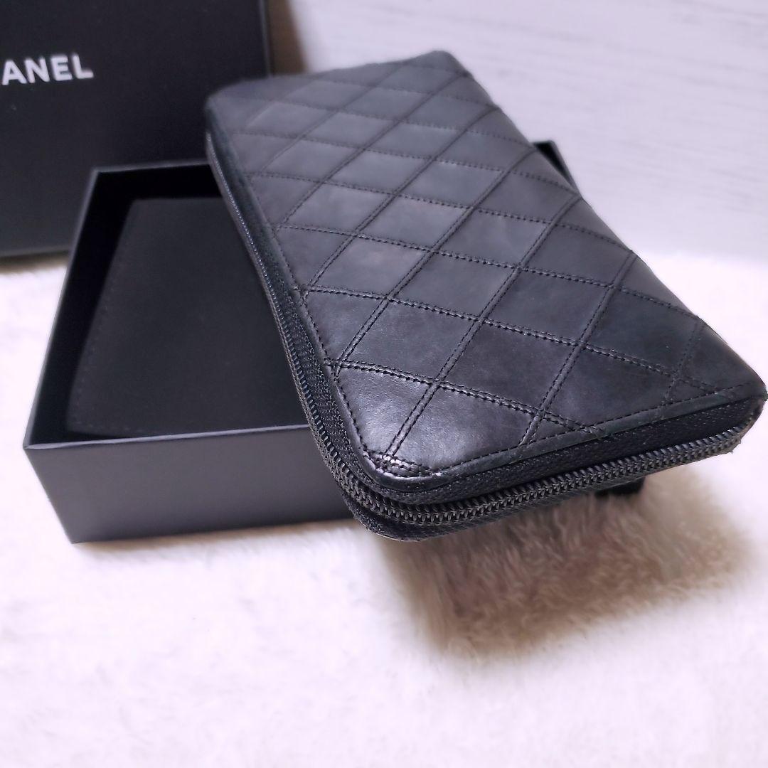 希少✨シャネル ビコローレ ラウンドジップ ヴィンテージ 長財布 ラムスキン