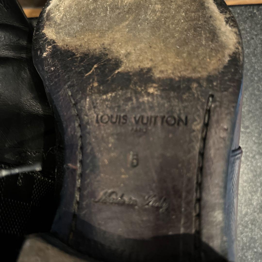 ルイヴィトン　LOUIS VUITTON紳士革紐靴　レースアップ　ダミエ　6黒