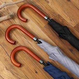 晴雨兼用長傘 カーブハンドル 3色