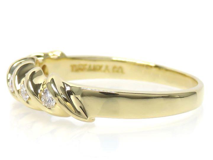 TIFFANY&Co.ティファニー　リング 750 ティファニー TIFFANY＆CO ノットダイヤリング ダブルロウ 750YG