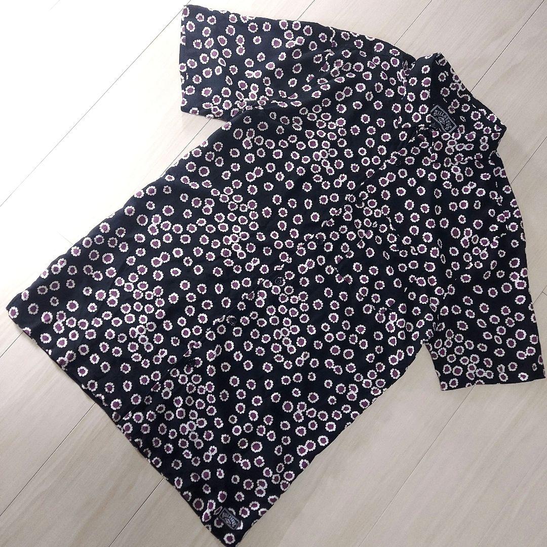 BILLABONG ボタニカル 総柄 アロハシャツ 黒 レーヨン L 古着