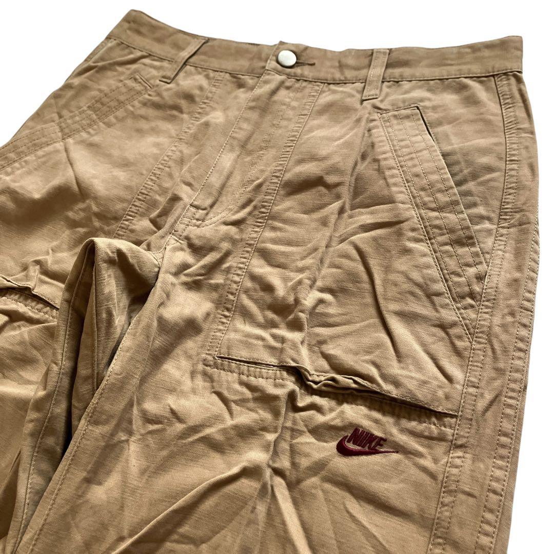 極太00s OLD NIKE ミリタリーバギーカーゴパンツ Y2Kブラウン 極太00s OLD NIKE ミリタリーバギーカーゴパンツ Y2Kブラウン