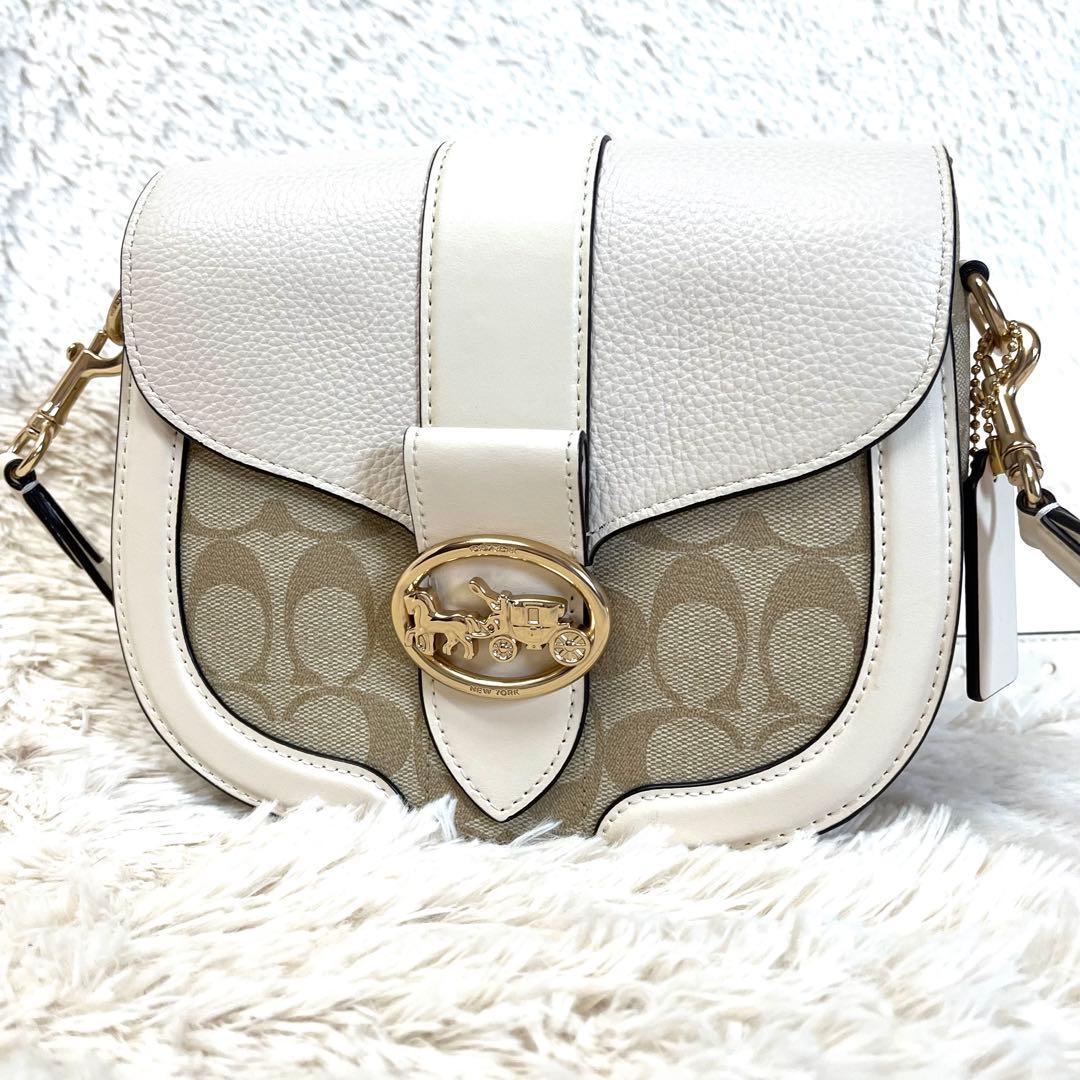 【海外限定】COACH ジョージー サドルバッグ C2806 ショルダー 白