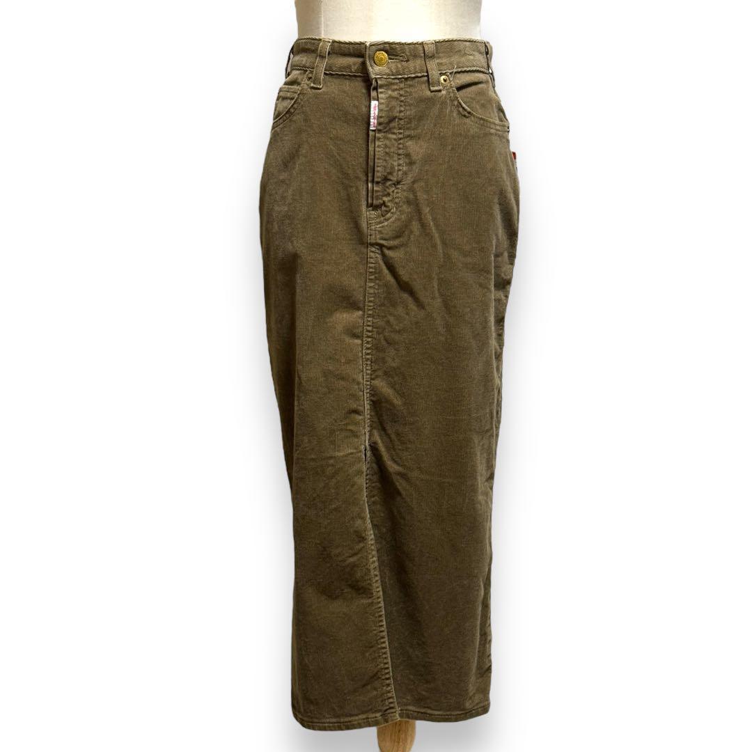 J-403 スピック＆スパン コーデュロイ 無地 シンプル タイトロングスカート