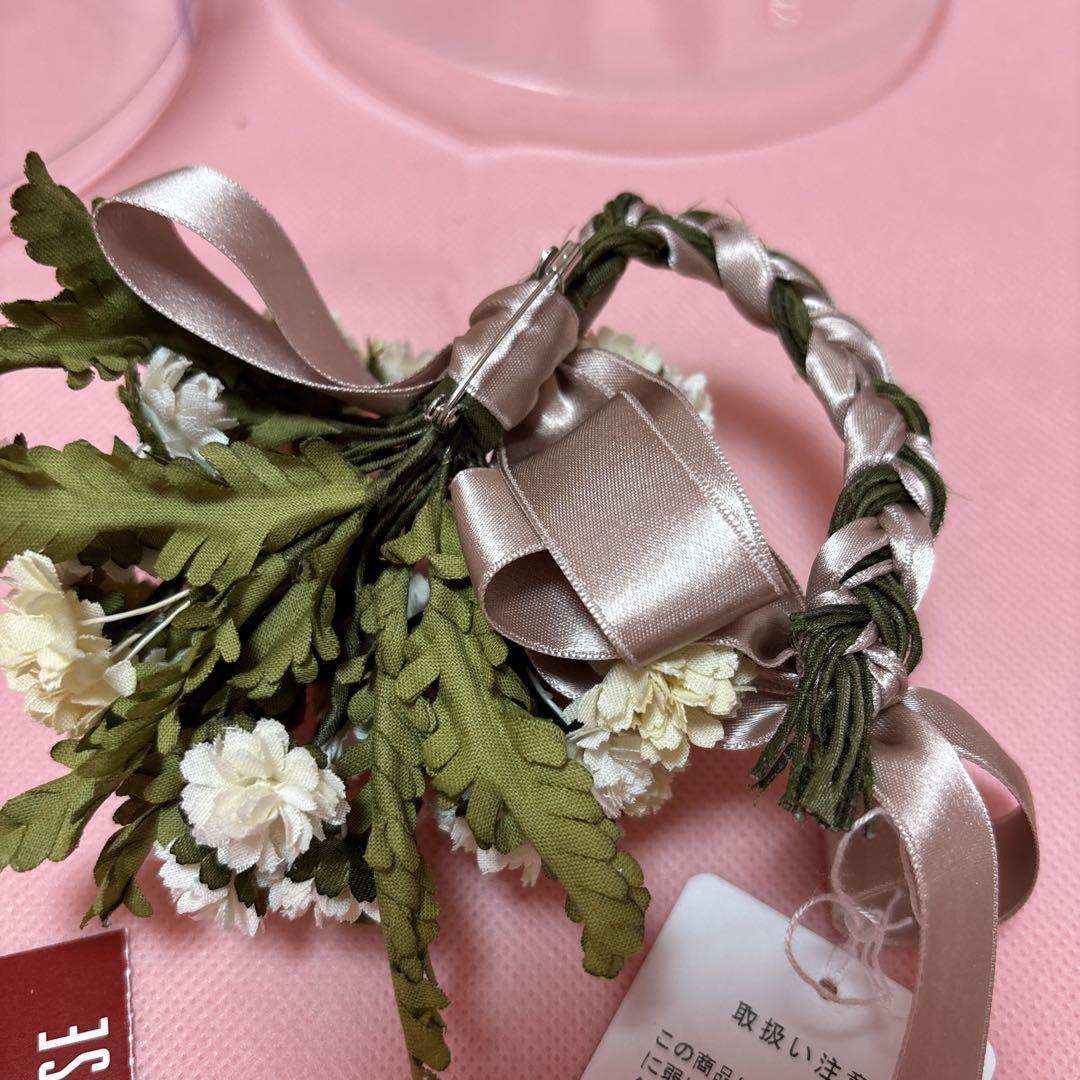 ピンクハウス♡小花ピンクサテンリボン編み込み♡コサージュ新品