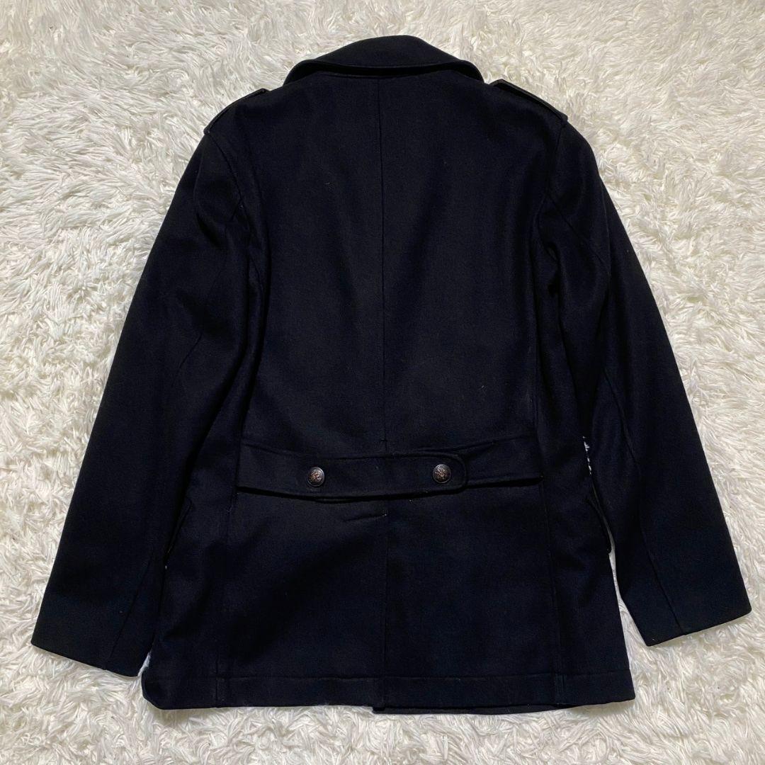Paul Smith ナポレオンコート カシミヤ混 銀ボタン 黒　Lサイズ