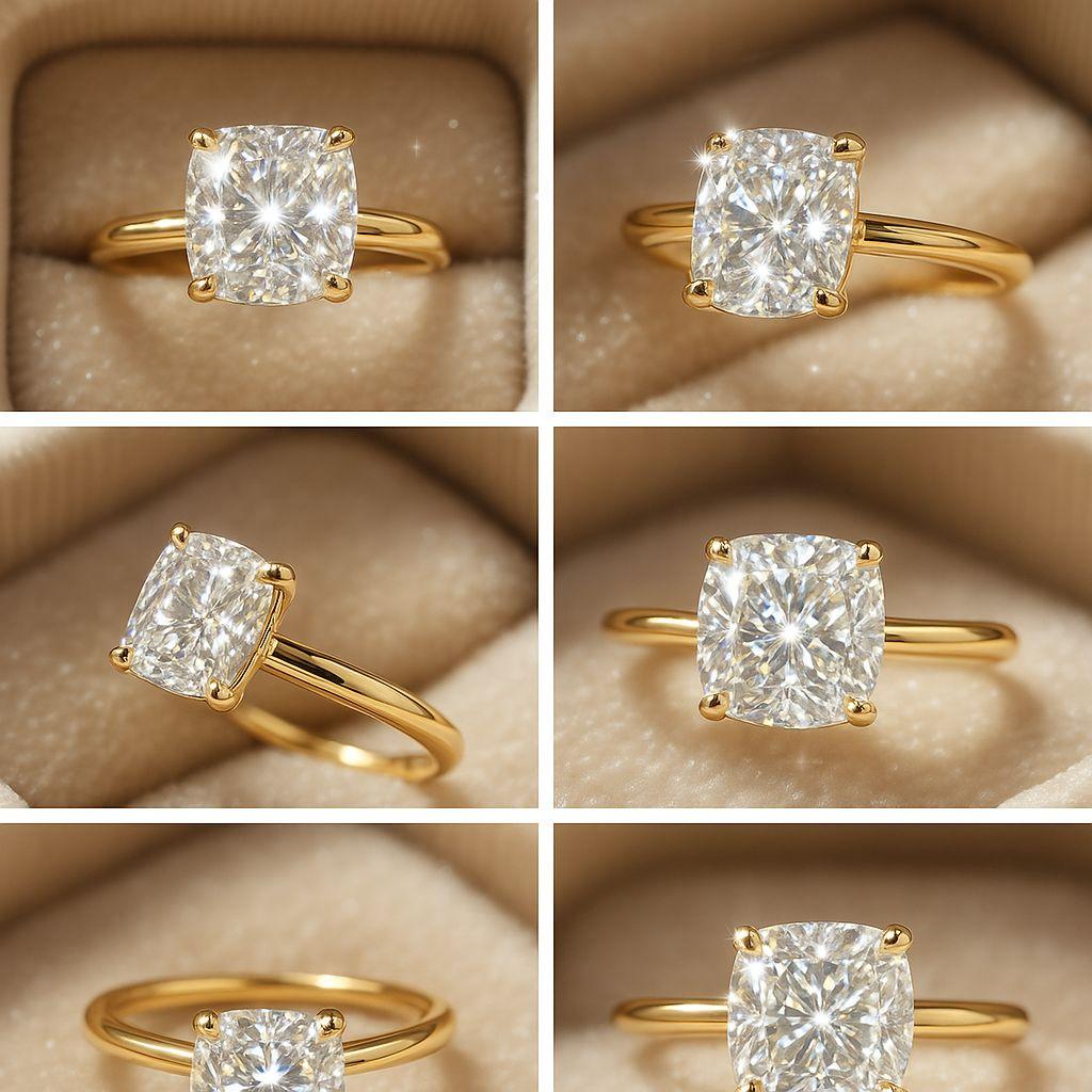 5.00ct E-VS1 クッションカットラボグロウンダイヤモンドリング