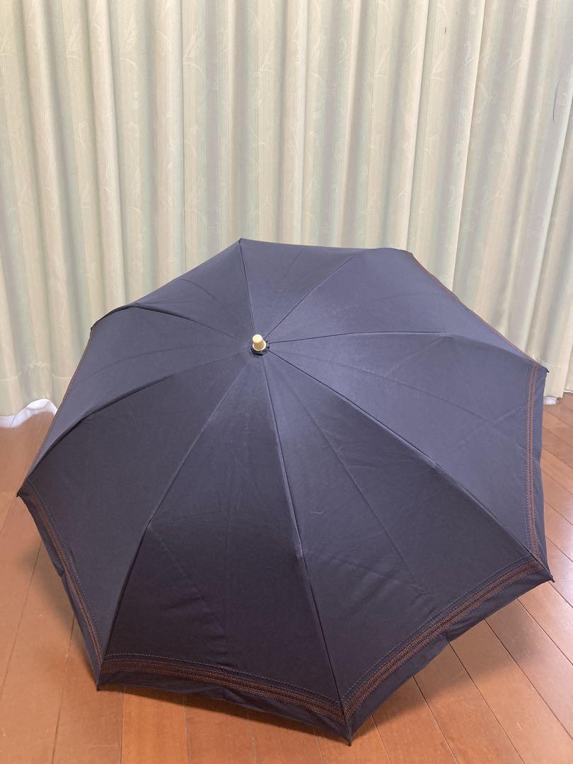 【数回使用】通販生活　遮熱ナノ日傘　日蔭だまり　折りたたみ型　ダークネイビー