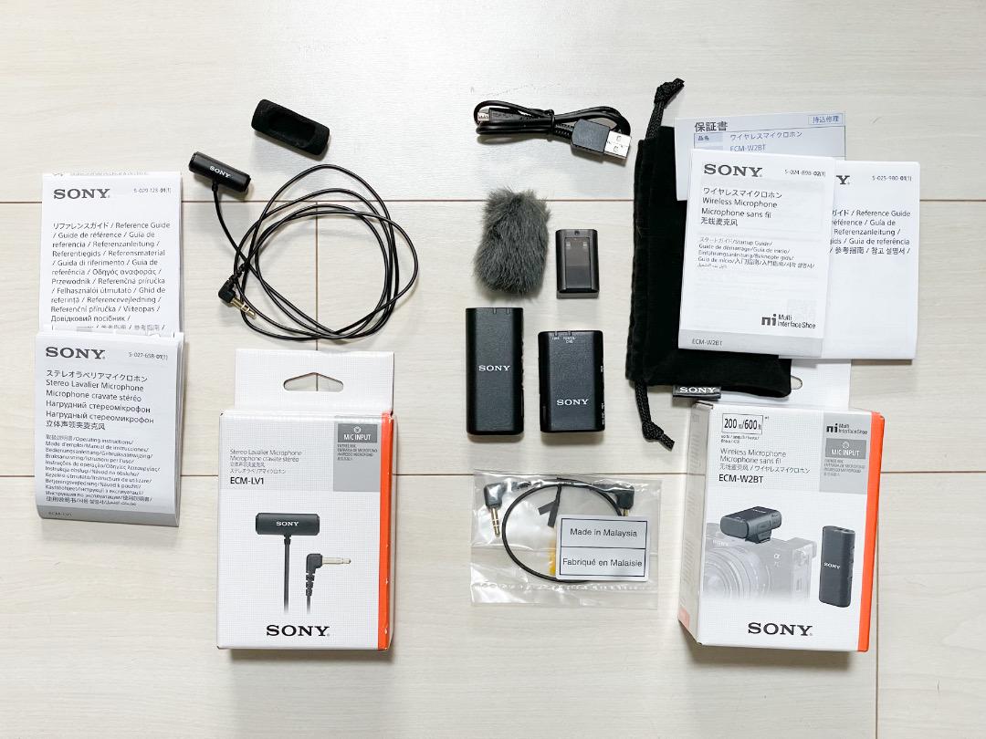 ソニーSONYワイヤレスマイク ECM-W2BT、ラベリアマイク ECM-LV1 ソニーSONYワイヤレスマイク ECM-W2BT、ラベリアマイク ECM-LV1