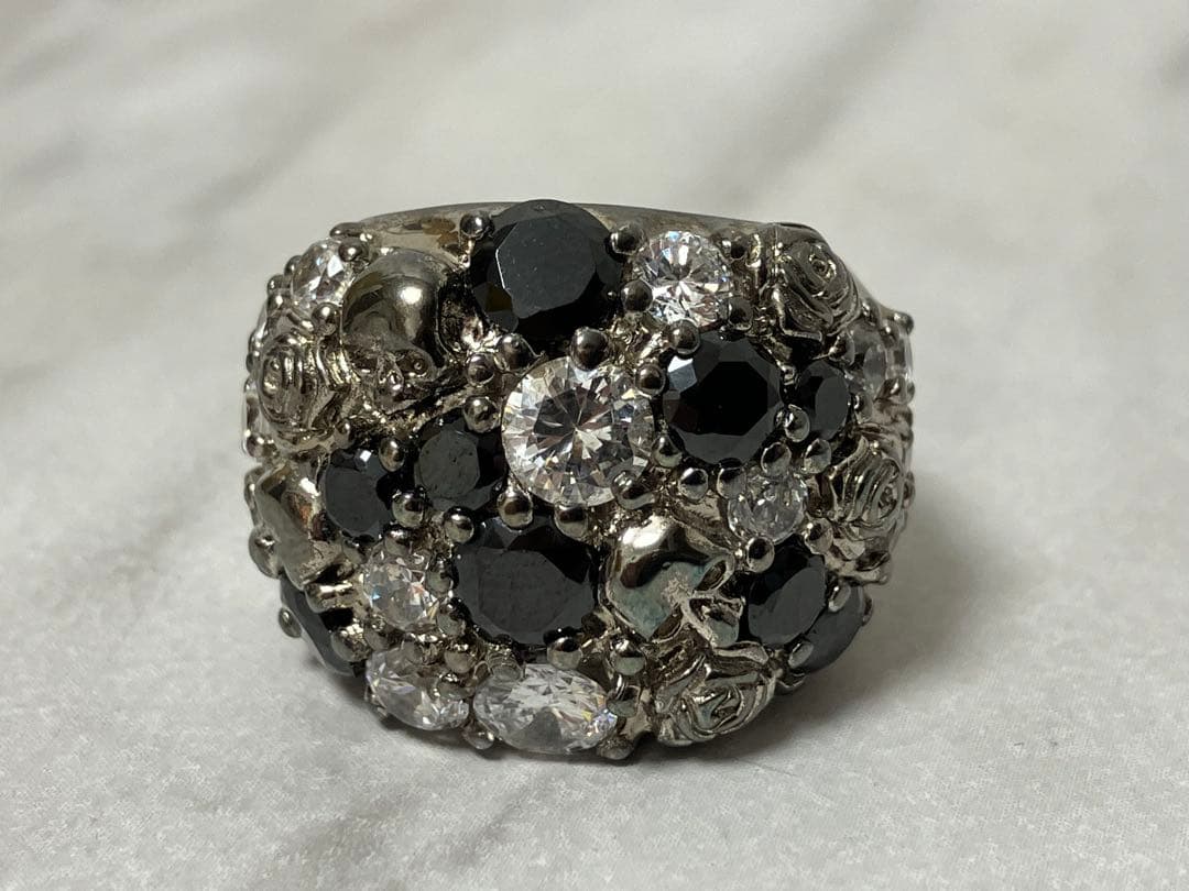 950刻印 ライオンハート リング 指環 ラインストーン＆シルバー色 11やや傷や汚れあり