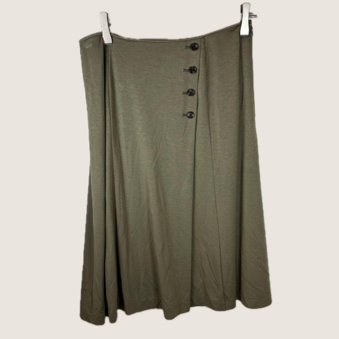 2292オリジナルバイスキャパカーキロングラップスカート上品きれいめシンプル定番