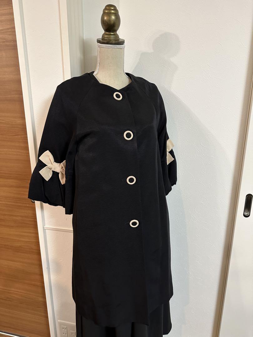 ストロベリーフィールズ　リボンコート　黒　美品