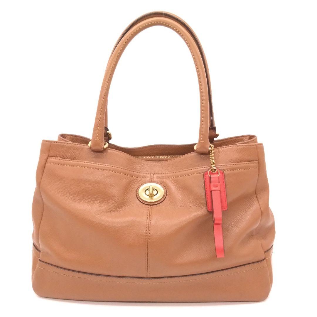 美品】COACH コーチ レザー ハンドバッグ F23280 ブラウン A4可