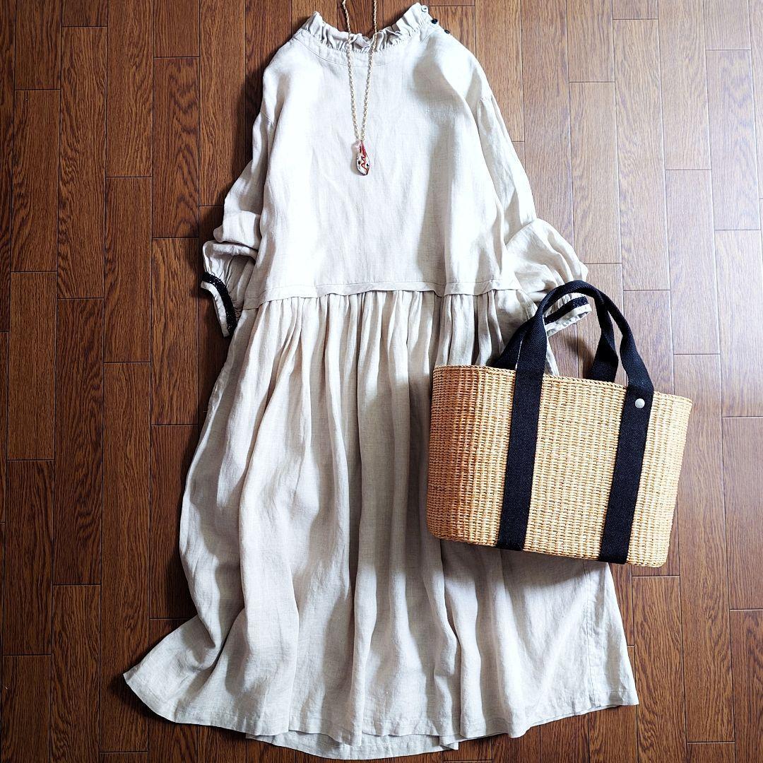 極美品✨ヴラスブラムVlas Blomme コルトレイクリネンギャザー