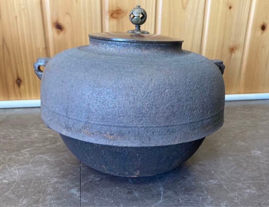 茶釜/風炉釜】菊地政光 炉釜 䌁口萄桐 茶道具 茶道 骨董品 | fssibadan