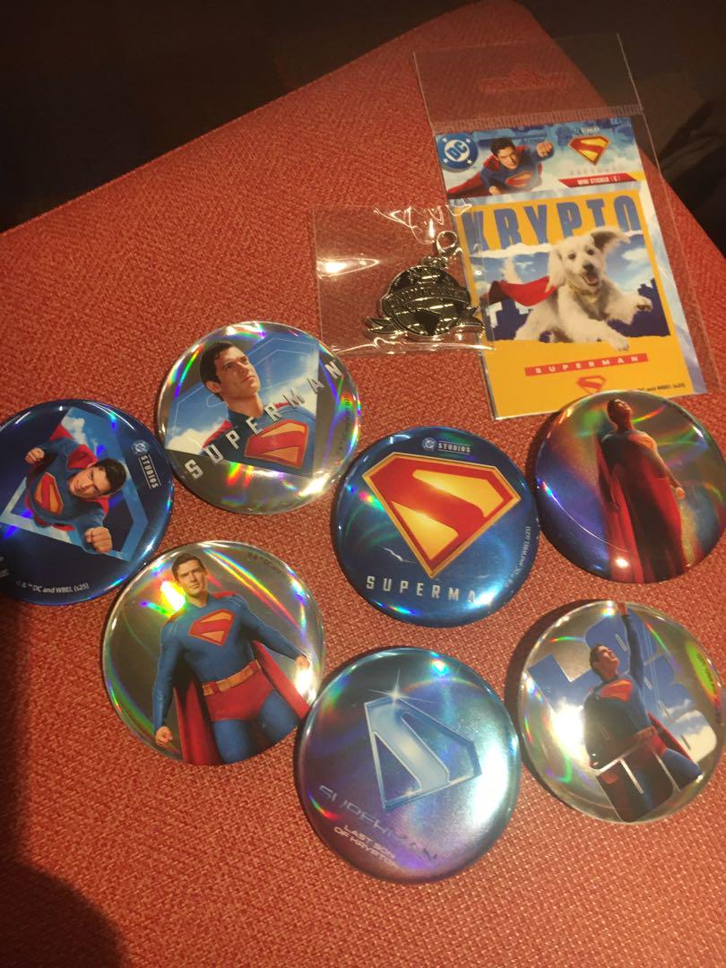 映画　スーパーマン　グッズ　缶バッジ　メタルチャーム　ステッカー　クリプト