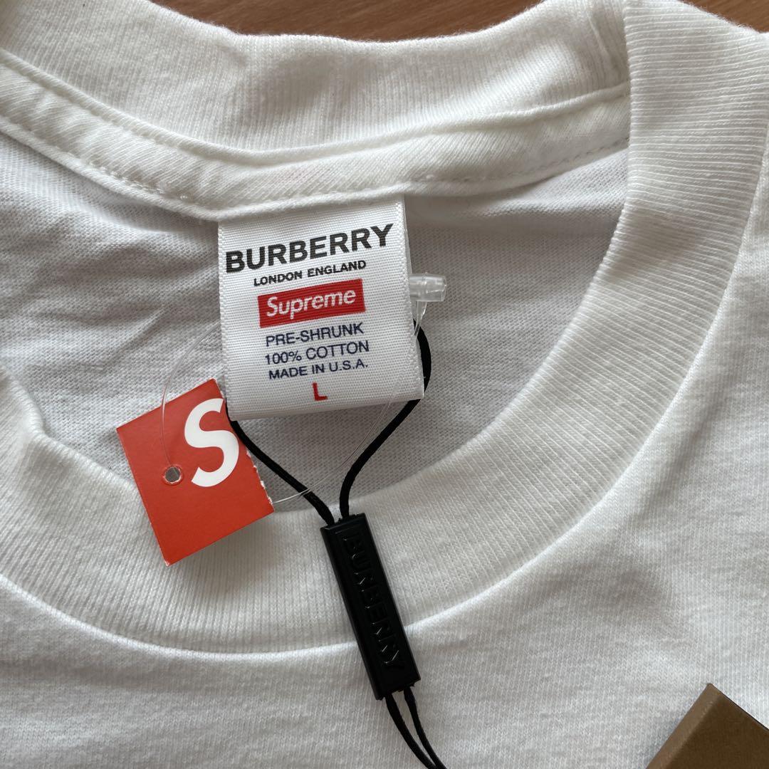 Supreme × BURBERRY BOX LOGO TEE L ホワイト