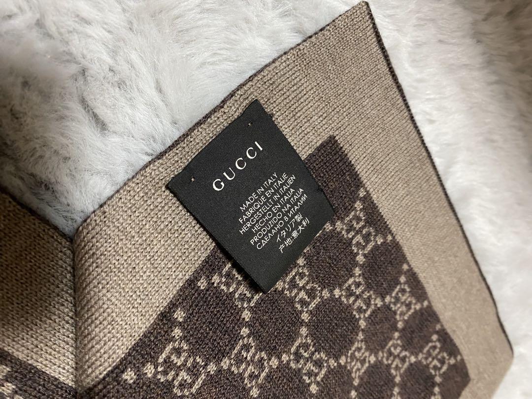 GUCCI ロゴパターン マフラー ブラウン GUCCI ロゴパターン マフラー ブラウン