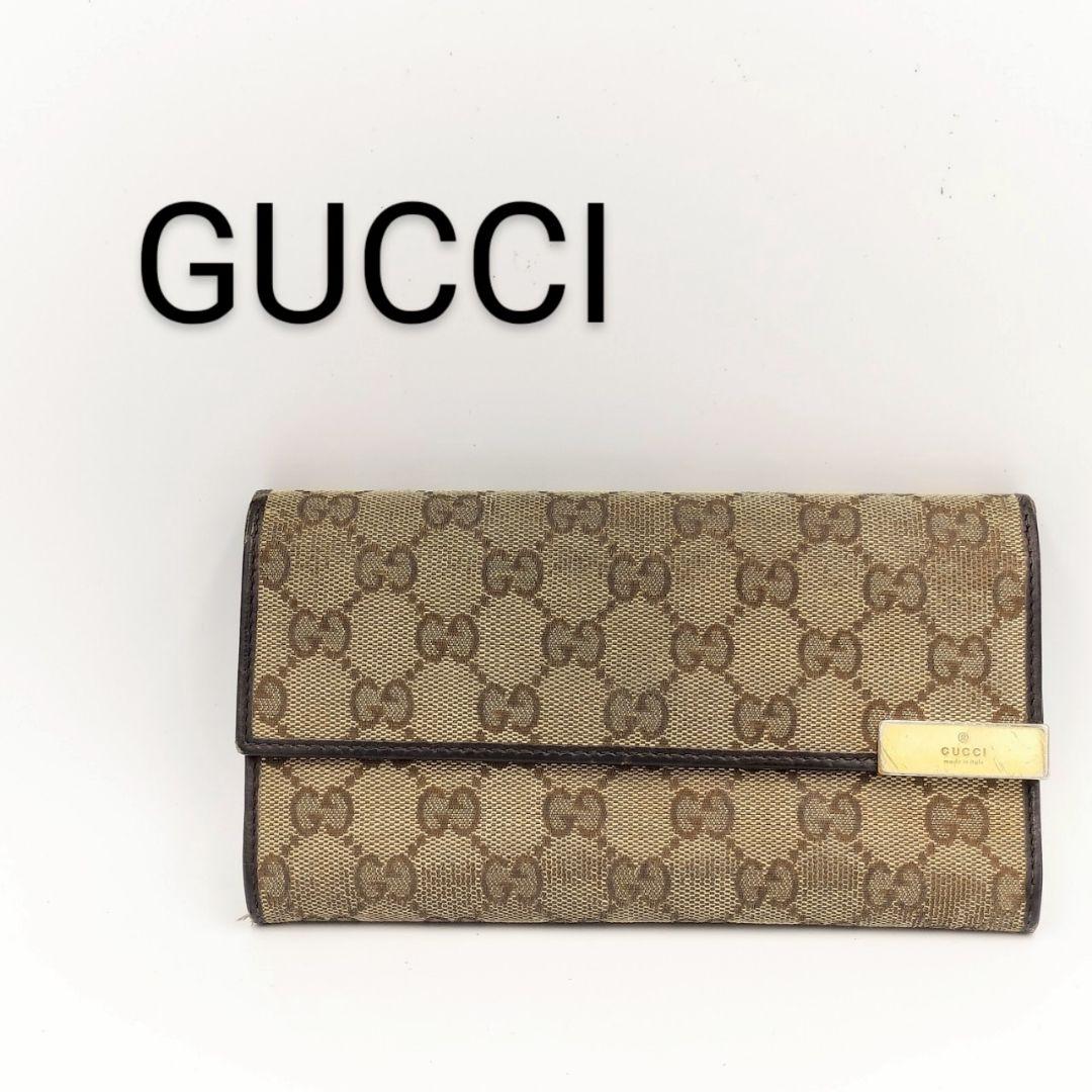 大特価 言い換え 中身美品】GUCCI グッチ GG柄 ロゴプレート 長財布 - メルカリ 小物