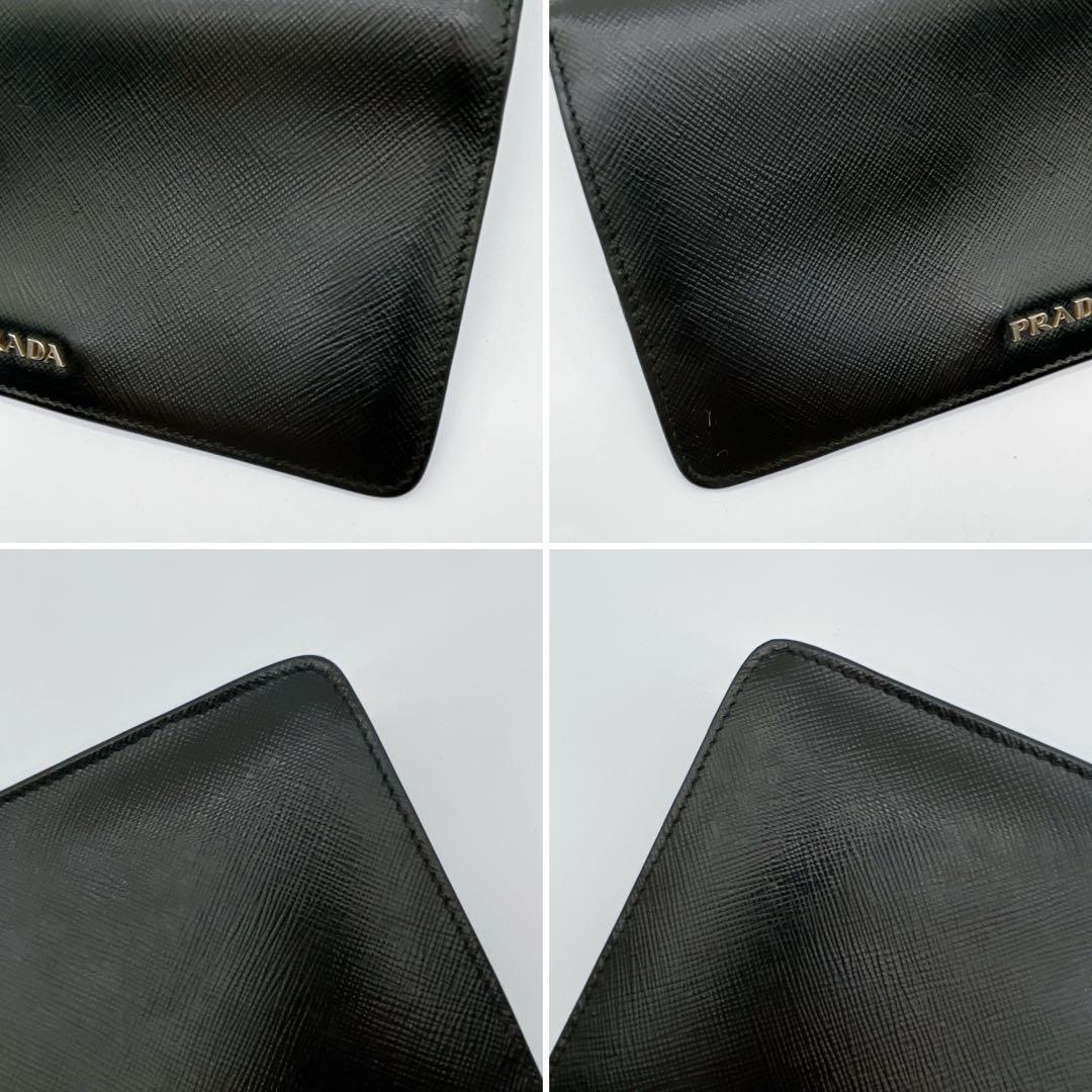 希少✨【プラダ】ウォレットショルダーバッグ サフィアーノレザー ブラック2way