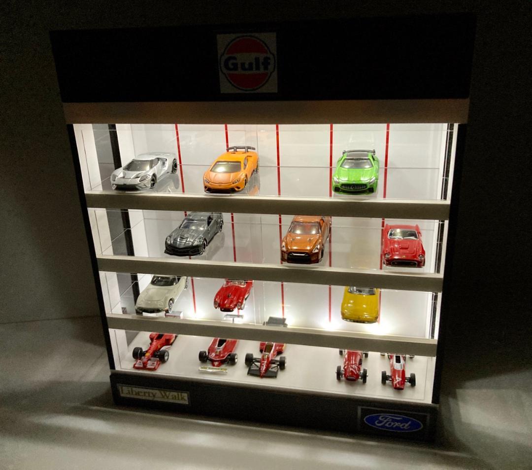 1/64展示28台可・BK.WH&RD・4層式 ディスプレーBOX/ネオジオラマ 1/64展示28台可・BK.WH&RD・4層式 ディスプレーBOX/ネオジオラマ