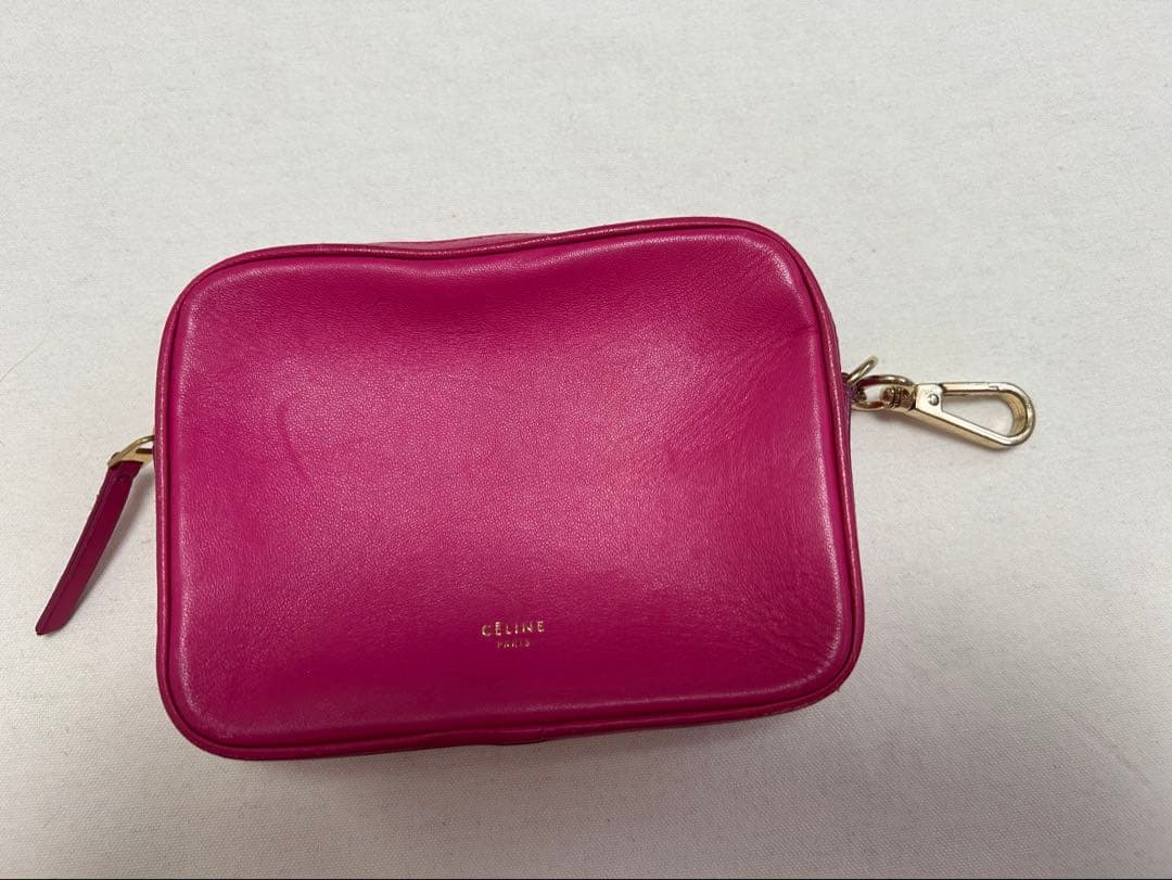 セリーヌ ピンク レザー ポーチ