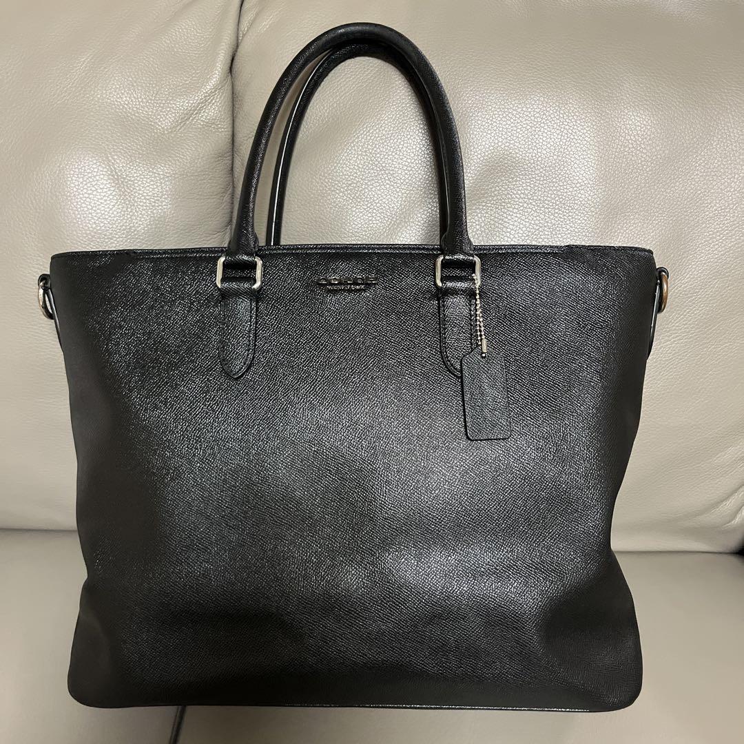COACH コーチ レザービジネストートバッグ ブラック