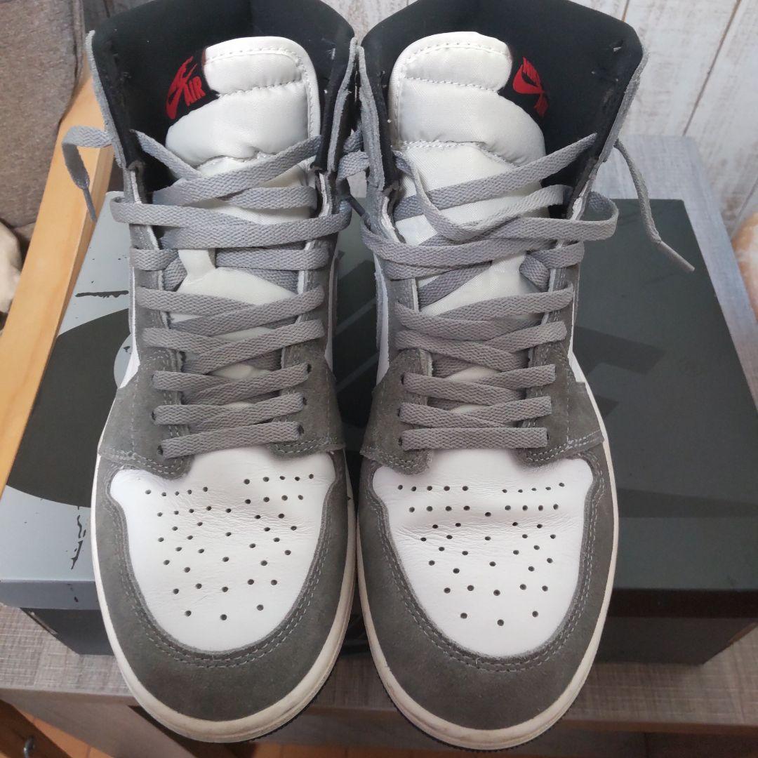 【美品】Nike ナイキエアジョーダン1レトロハイOGブラックスモークグレー