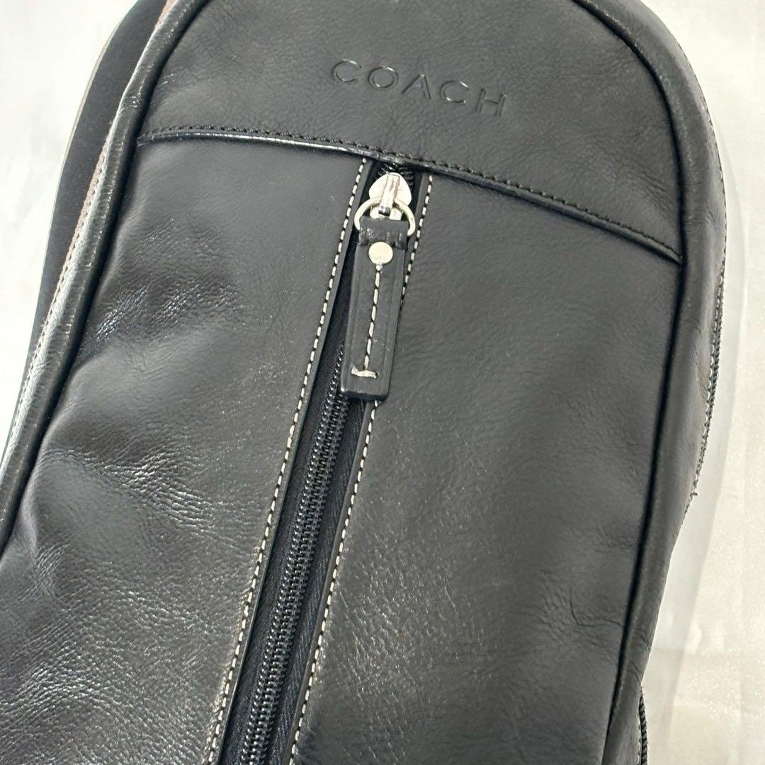 美品✨コーチ ボディバッグ ヘリテージ ウェブ レザー ショルダー ブラック 新品 通販ファッション - 【美品】コーチ ボディバッグ